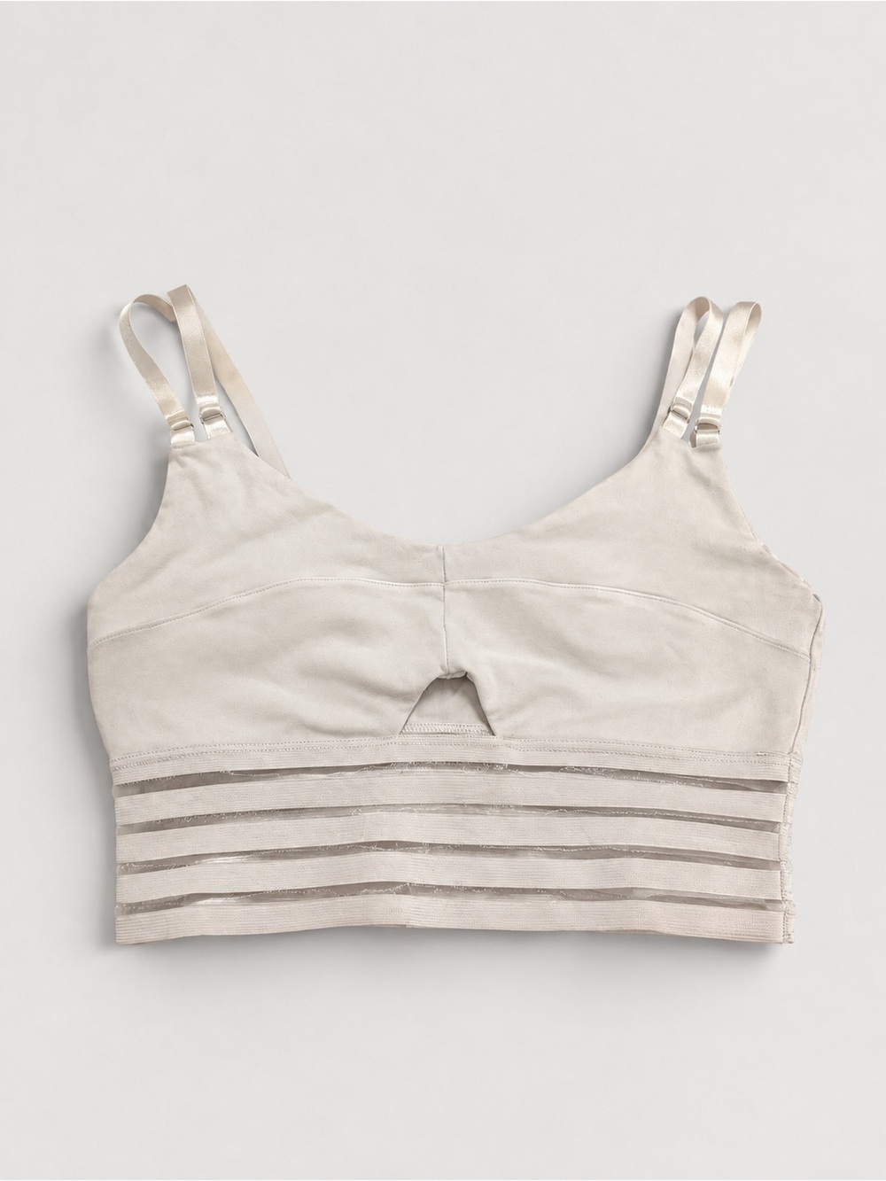 Bombshell Sportswear White Multi-Band Cutout Sports Bra Crop Top